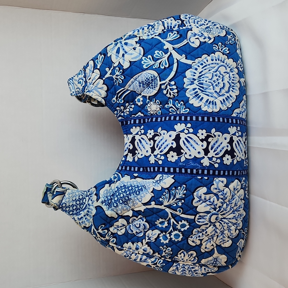 Vera Bradley Shoulder Bag Blue White Floral - Picture 9 of 16